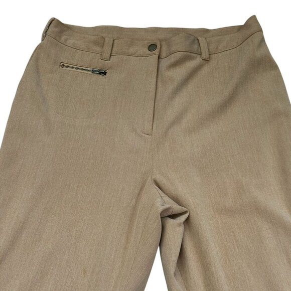 LAUREN Ralph Lauren Khaki Brown Leather Patch Equestrian Trousers Womens SZ 8 - Picture 4 of 8